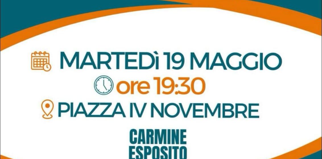 Sant’Anastasia. Comunali,  alle 19,30 in ‘piazza IV Novembre’ Carmine Esposito e la sua squadra ‘presentano il conto’ agli elettori: 6 milioni di euro di avanzo  e oltre 20 milioni di finanziamenti extracomunali. Arriva il ‘Bilancio in Piazza’ che illustra fatti concreti  di  una squadra politica concreta